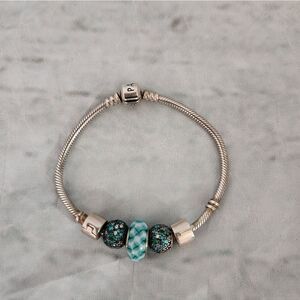 Pandora Momements Bracelet and 3 Beads